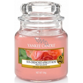 Yankee Candle Sun Drenched Apricot Rose - Embroidered apricot rose scented candle Classic small glass 104 g