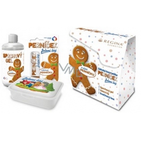 Regina Gingerbread shower gel for children 250 ml + deer tallow 4.5 g + snack box, cosmetic set