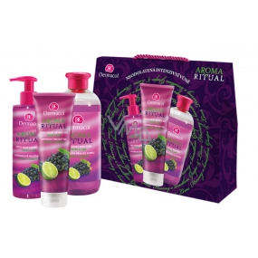 Dermacol Aroma Ritual Grapes with lime shower gel 250 ml + liquid soap 250 ml + bath foam 500 ml, cosmetic set