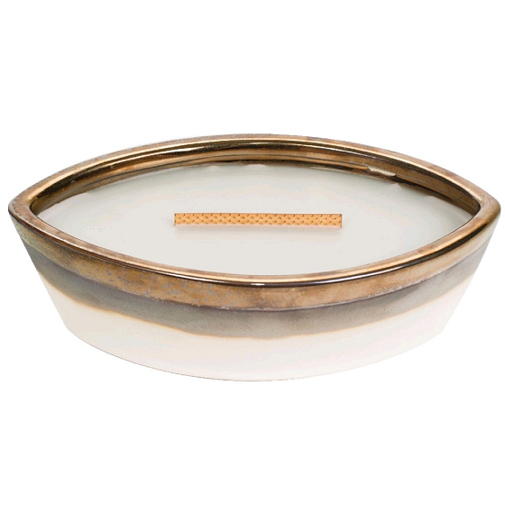 WoodWick Warm Wool - Warm wool scented candle with wooden wide wick and boat lid 453 g Winter Glitz limited 2018
