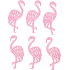 Flamingo wooden pink 6 cm, 6 pieces