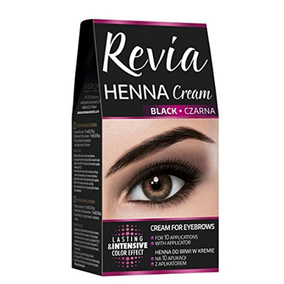 Revia Henna Eyebrow Color, Cream 15 ml + Activator 15 ml, 01 Black