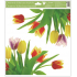 Non-adhesive window film corner Yellow Tulips with glitter 30 x 33.5 cm