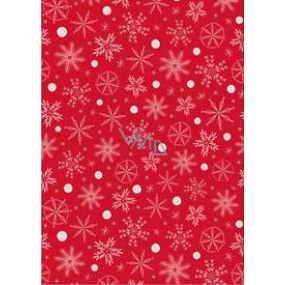 Ditipo Gift wrapping paper 70 x 200 cm Christmas red white-gold snowflakes