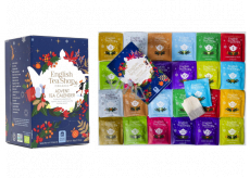 English Tea Shop Bio Advent calendar blue 24 pieces of biodegradable tea pyramids, 13 flavors, 50 g, gift set