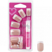 Diva & Nice Adhesive nails French manicure with glue 24 pieces NFD04-CBP