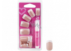 Diva & Nice Adhesive nails French manicure with glue 24 pieces NFD04-CBP