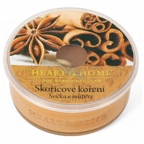Heart & Home Cinnamon spice Soy scented candle in a bowl burning time up to 12 hours 38 g
