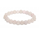 Rose bracelet elastic natural stone, ball 8 mm / 16 - 17 cm, love stone