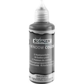 Stanger Contour Glass Paint Graphite 80 ml