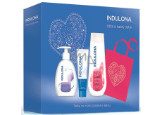 Indulona Sensi Care liquid soap for sensitive skin dispenser 300 ml + Original hand cream 85 ml + Pink flowers body lotion for normal skin 400 ml + cloth bag, cosmetic set for women