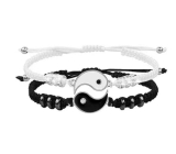 Yin Yang Bracelet Alloy Pendant Adjustable 2 Pcs