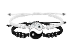 Yin Yang Bracelet Alloy Pendant Adjustable 2 Pcs