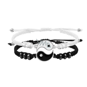 Yin Yang Bracelet Alloy Pendant Adjustable 2 Pcs