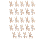 Reindeer with glue wood 4 cm 24 pieces