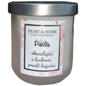 Heart & Home Fresh linen soy scented candle with Paul's name 110 g