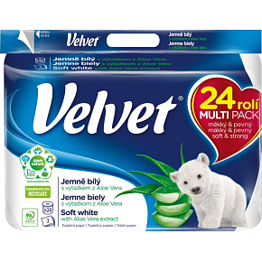 Velvet Aloe Vera Soft White Toilet Paper 3 ply 24 pcs