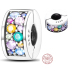 Charm Sterling silver 925 Garden of Eden colored cubic zirconia, stopper, clip bead on bracelet symbol
