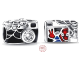 Sterling silver 925 Marvel Spiderman camera, bead on bracelet