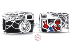 Charm Sterling silver 925 Marvel Spiderman camera, bead on bracelet