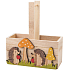 Autumn wooden basket with hedgehog 14 cm