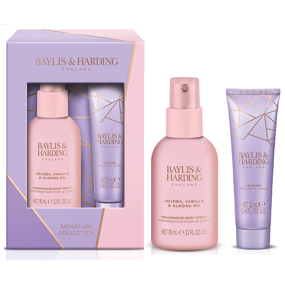 Baylis & Harding Jojoba and Vanilla body spray 95 ml + lip balm 12 ml, cosmetic set for women