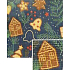 Nekupto Christmas gift wrapping paper 70 x 150 cm Dark blue, twigs, houses