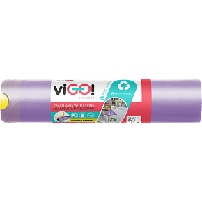 viGO pull-out garbage bags purple LDPE 27 µ 60 l, 60 × 52 cm, 10 pcs