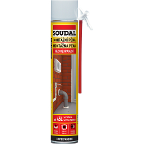 Soudal low-expansion pipe mounting foam, 750 ml