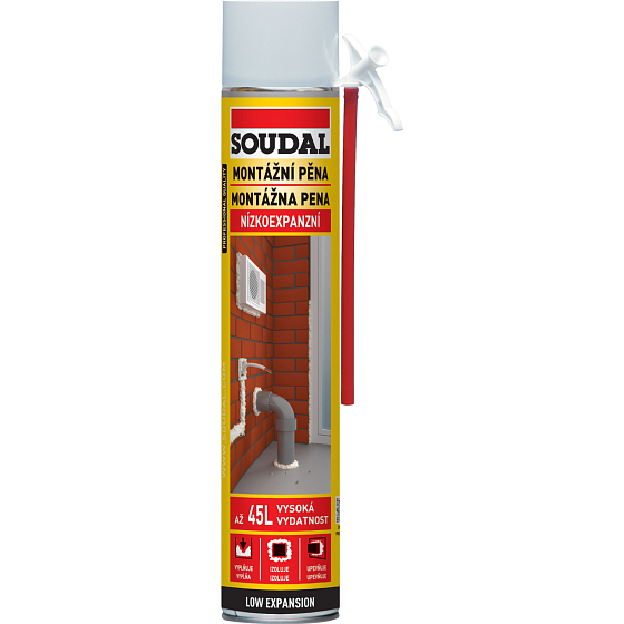 Soudal low-expansion pipe mounting foam, 750 ml
