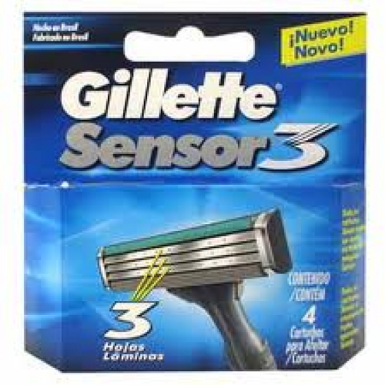 Gillette Sensor 3 spare head for men 4 pieces
