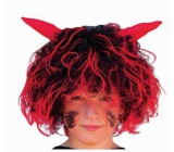 Devil's wig with horns for an adult