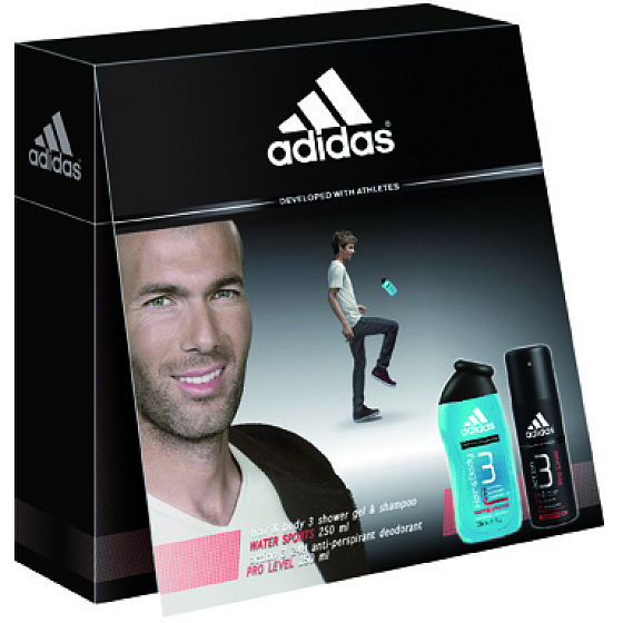 Adidas Action 3 Pro Level antiperspirant deodorant spray for men 150 ml + shower gel 250 ml, cosmetic set