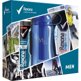 Rexona Men Cool Ice shower gel 250 ml + Xtra Cool deodorant spray 150 ml + sports bottle 500 ml, cosmetic set