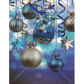 Anděl Gift paper bag 23 x 18 x 10 cm blue, flasks, stars M