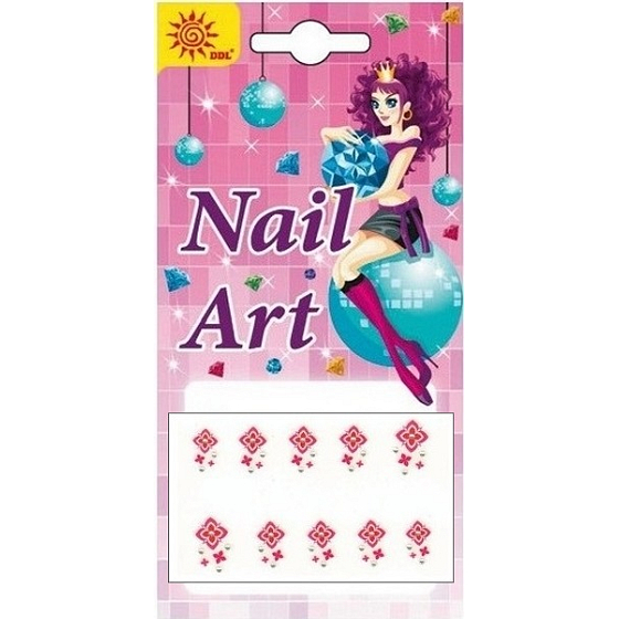 Self-adhesive nail decorations pink 02 16 x 8 cm 1281