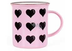Albi Ceramic tin Hearts pink 320 ml