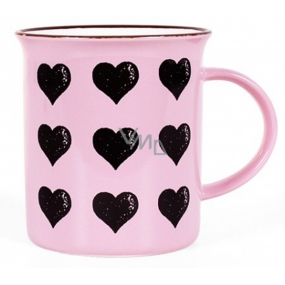 Albi Ceramic tin Hearts pink 320 ml