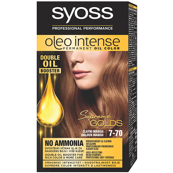 Syoss Oleo Intense Color hair color without ammonia 7-70 Golden mango