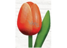 Wooden tulip 20cm orange-white 9549