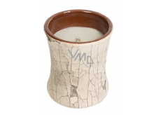 WoodWick Fireside - Fire in the fireplace scented candle with wooden wick and lid glass small 85 g