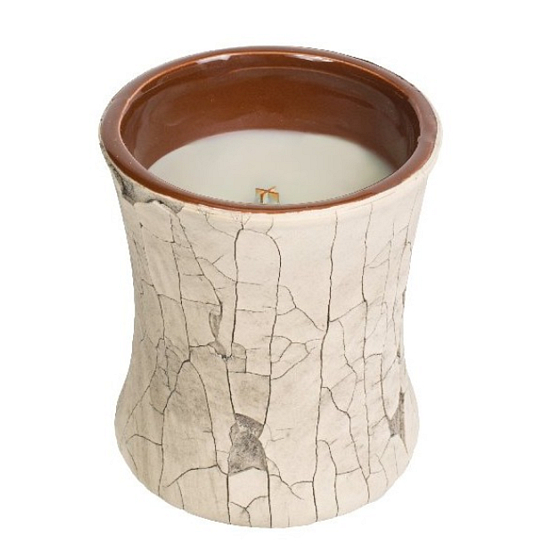WoodWick Fireside - Fireplace scented candle with a wooden wick and lid glass small 85 g