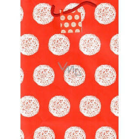 Nekupto Gift paper bag 32.5 x 26 x 13 cm Red, white balls 1653 30 KFL