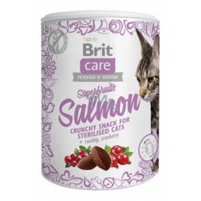 Brit Care Cat Snack Crunchy Salmon Treat with Rosehip and Cranberries, complementary food for adult cats 100 g