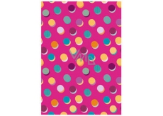 Ditipo Wrapping paper pink, colored wheels 100 x 70 cm 2 pieces