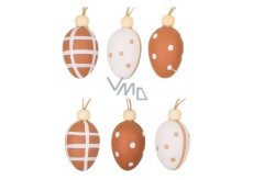 Plastic eggs for hanging 4 cm, 6 pcs in a bag