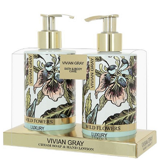 Vivian Gray Wild Flowers luxury liquid soap 250 ml + hand lotion 250 ml, cosmetic set