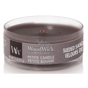 WoodWick Suede & Sandalwood - Suede sandalwood scented candle with wood wick petite 31 g