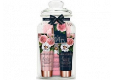 Baylis & Harding Fresh rose cleansing gel 300 ml + bath cream 100 ml + body lotion 100 ml + washcloth + jar, cosmetic set