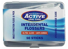 Beauty Formulas Dental toothpicks with floss box of 50 pieces